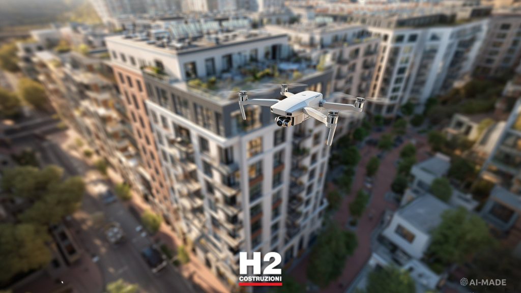 Ispezione del tetto dopo temporale con drone professionale